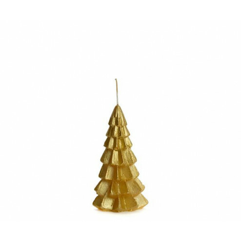 Rustik Lys kerstboom kaars, 6.3x12cm, goud