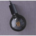 Broste hanglamp Gerd in zwart metaal met rookglazen LED lamp ø12,5cm