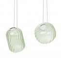 Broste hangende glazen vaasjes 'Helly', Ø9cm (set van 2, groen)-Broste Copenhagen-01
